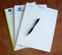 Promotional note pads customized with a custom flood coat on the top ...